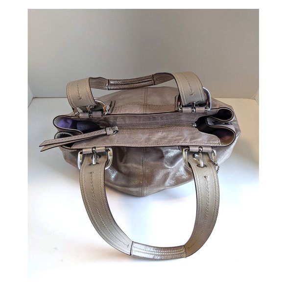 COACH LEATHER No. A1120-F15045 “CHAMPAGNE GOLD METALLIC” SATCHEL PURSE LARGE - Picture 6 of 7